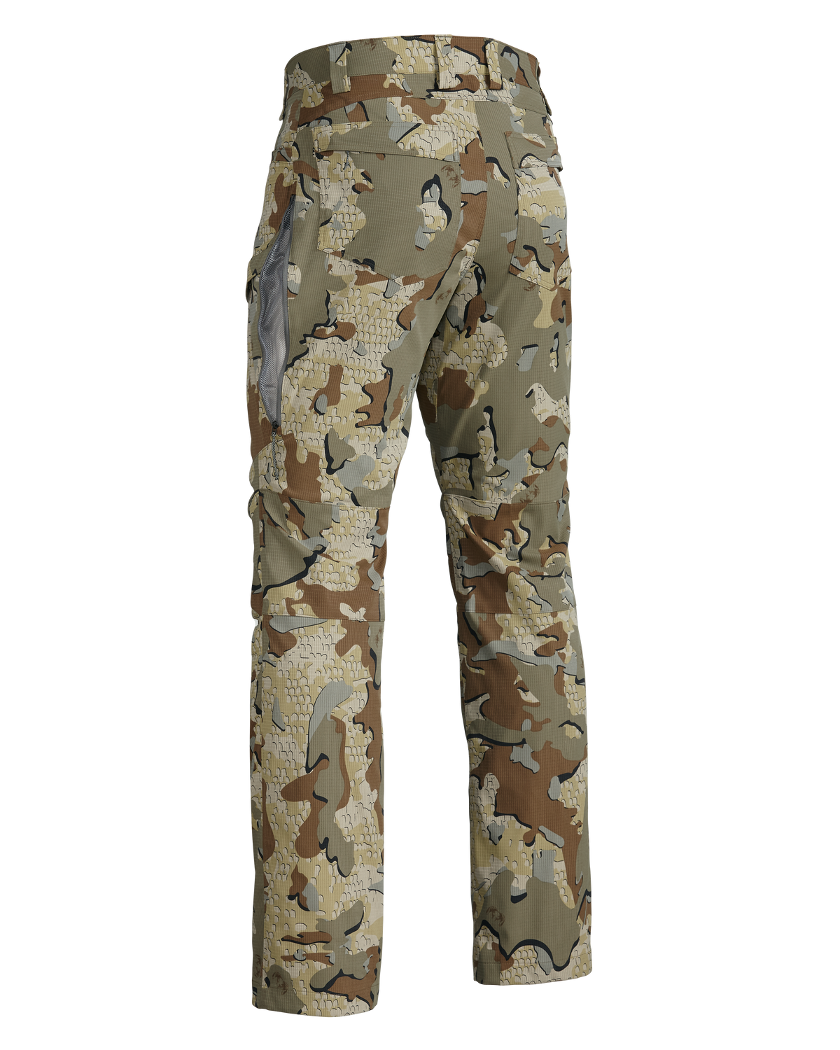 Back of Tiburon Pant in Valo Camouflage with hip vent open