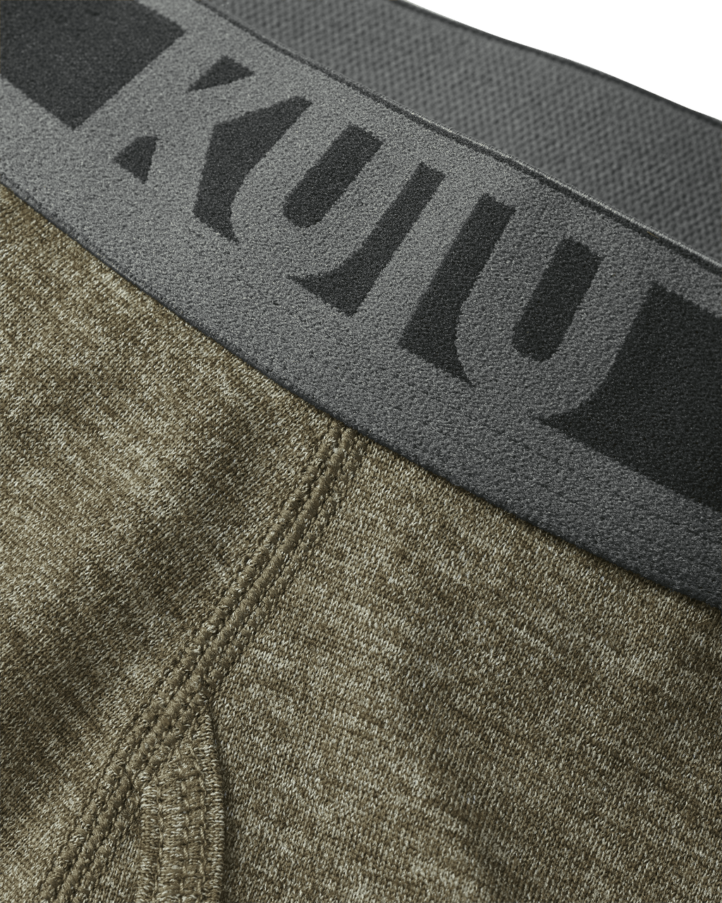Detail of fabric and waistband on ULTRA Merino 160 Bottom in Ash brown