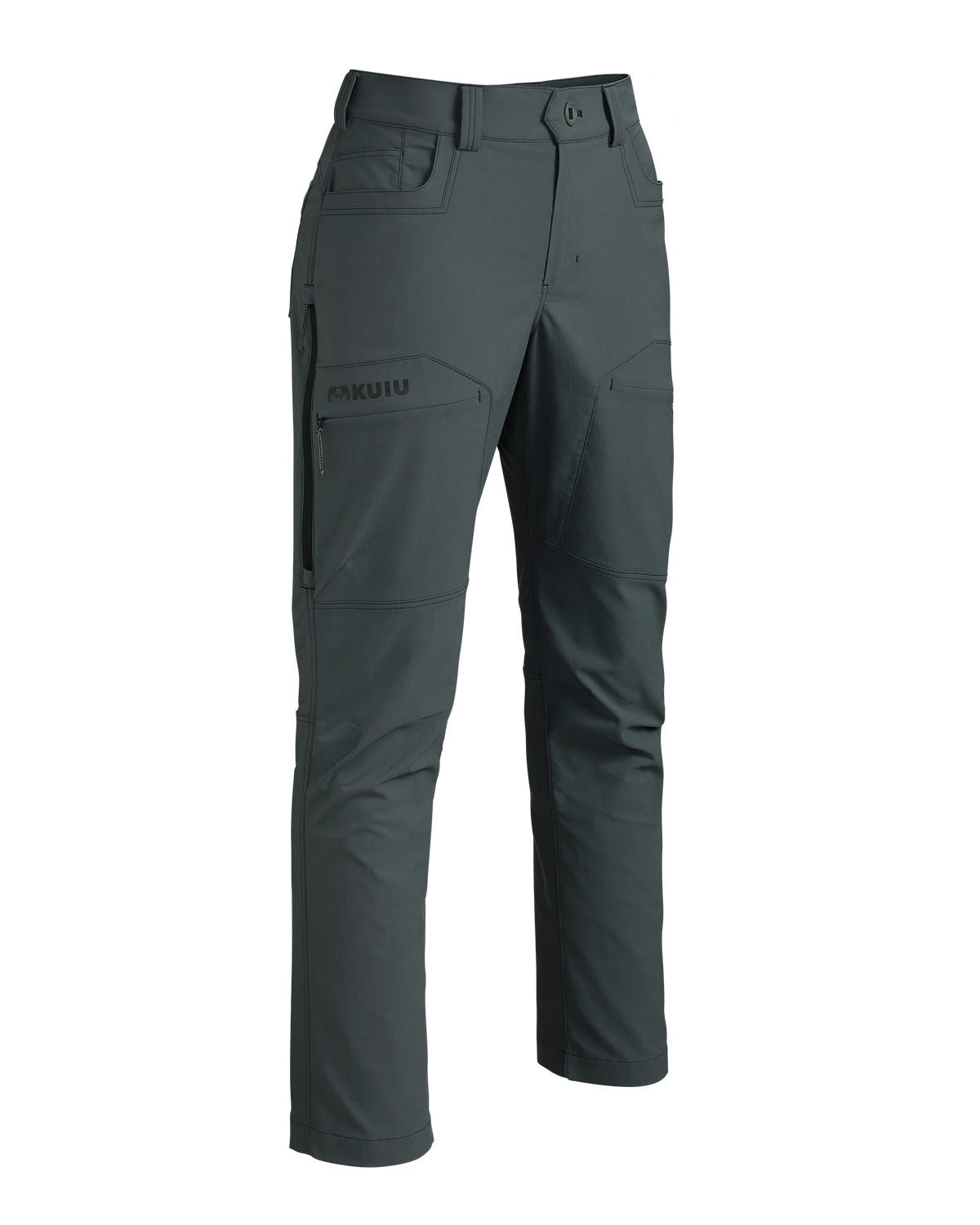 Front of Women's Kutana Stretch Woven Pant in Gunmetal Grey