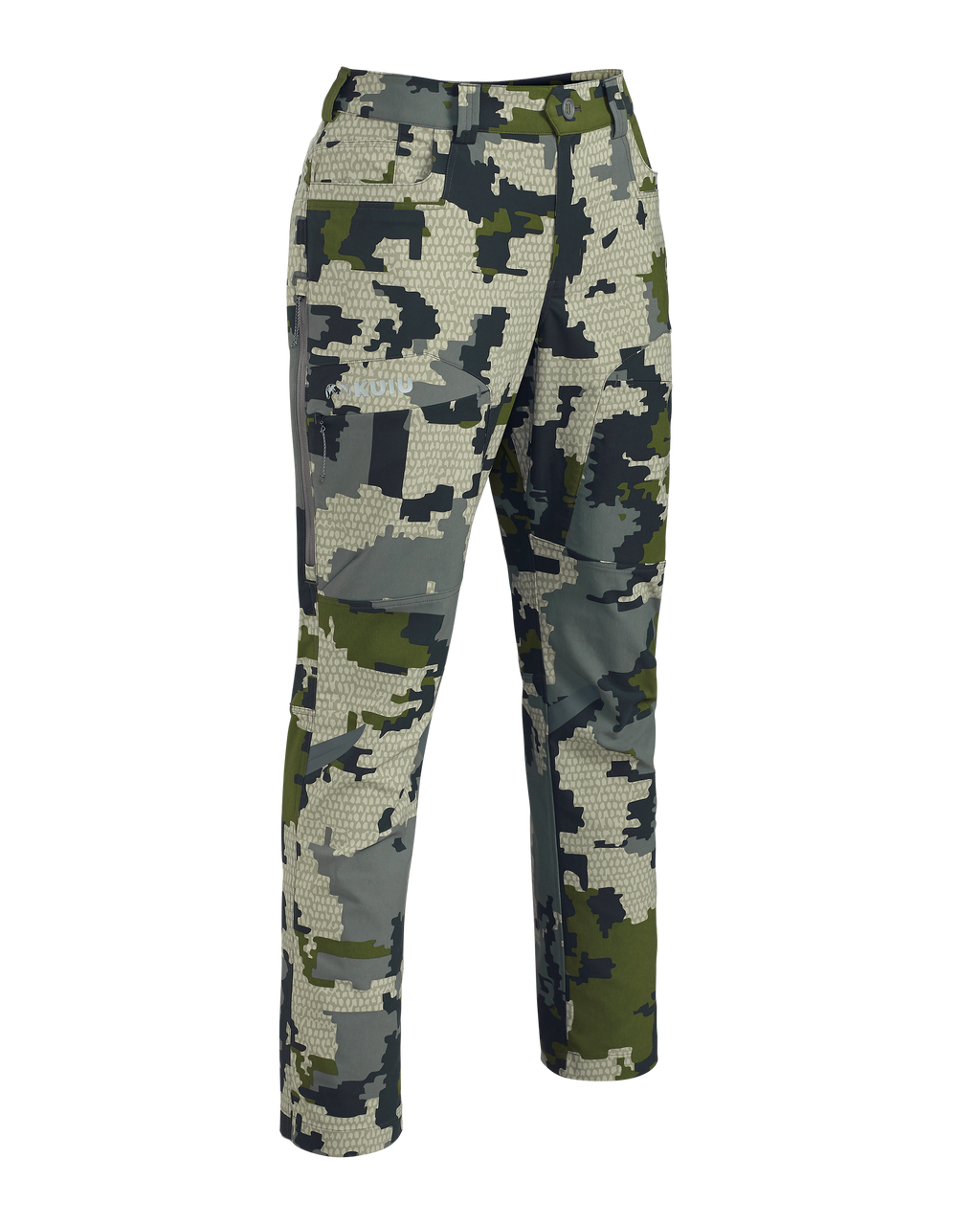 Front of Women's Kutana Stretch Woven Pant in Verde Camouflage