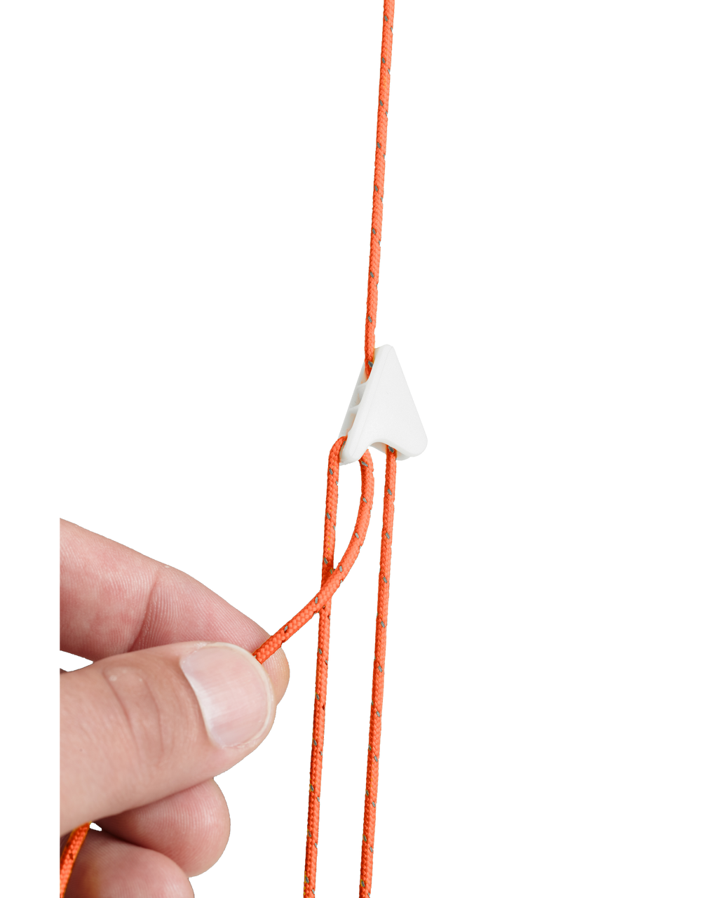 Detailed tent guy line cord and tensioner