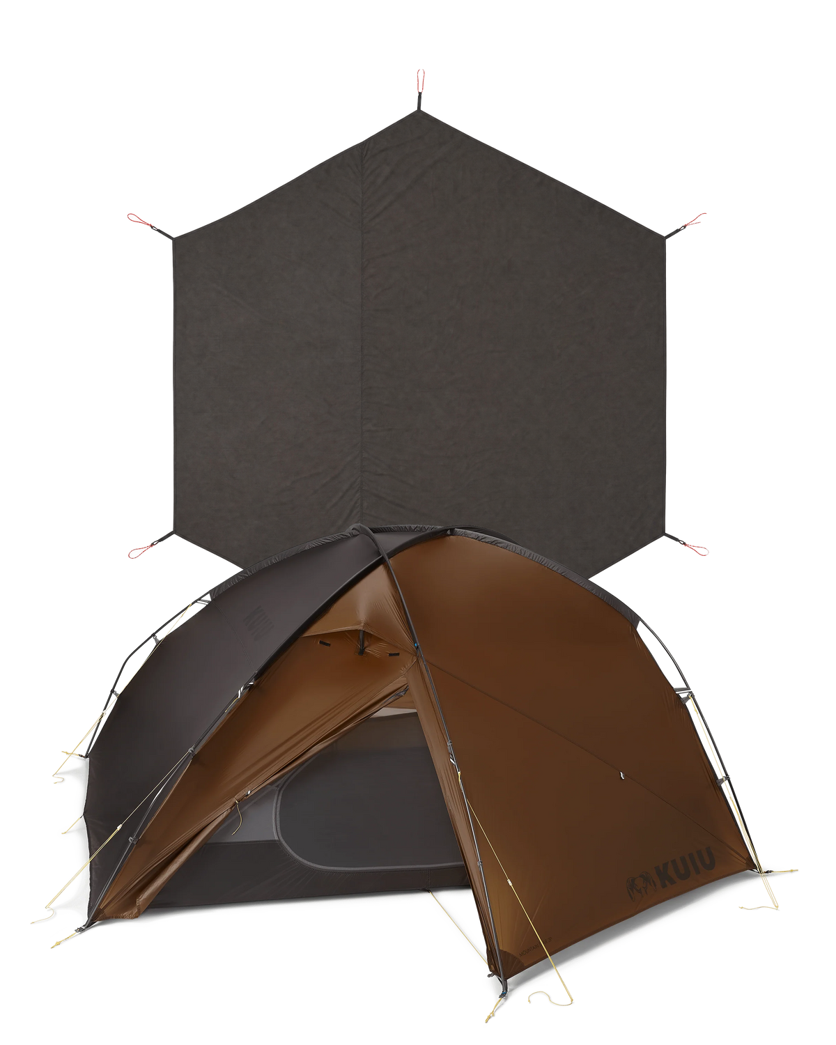Mountain Star 3P Tent Set displaying an included footprint in the background.