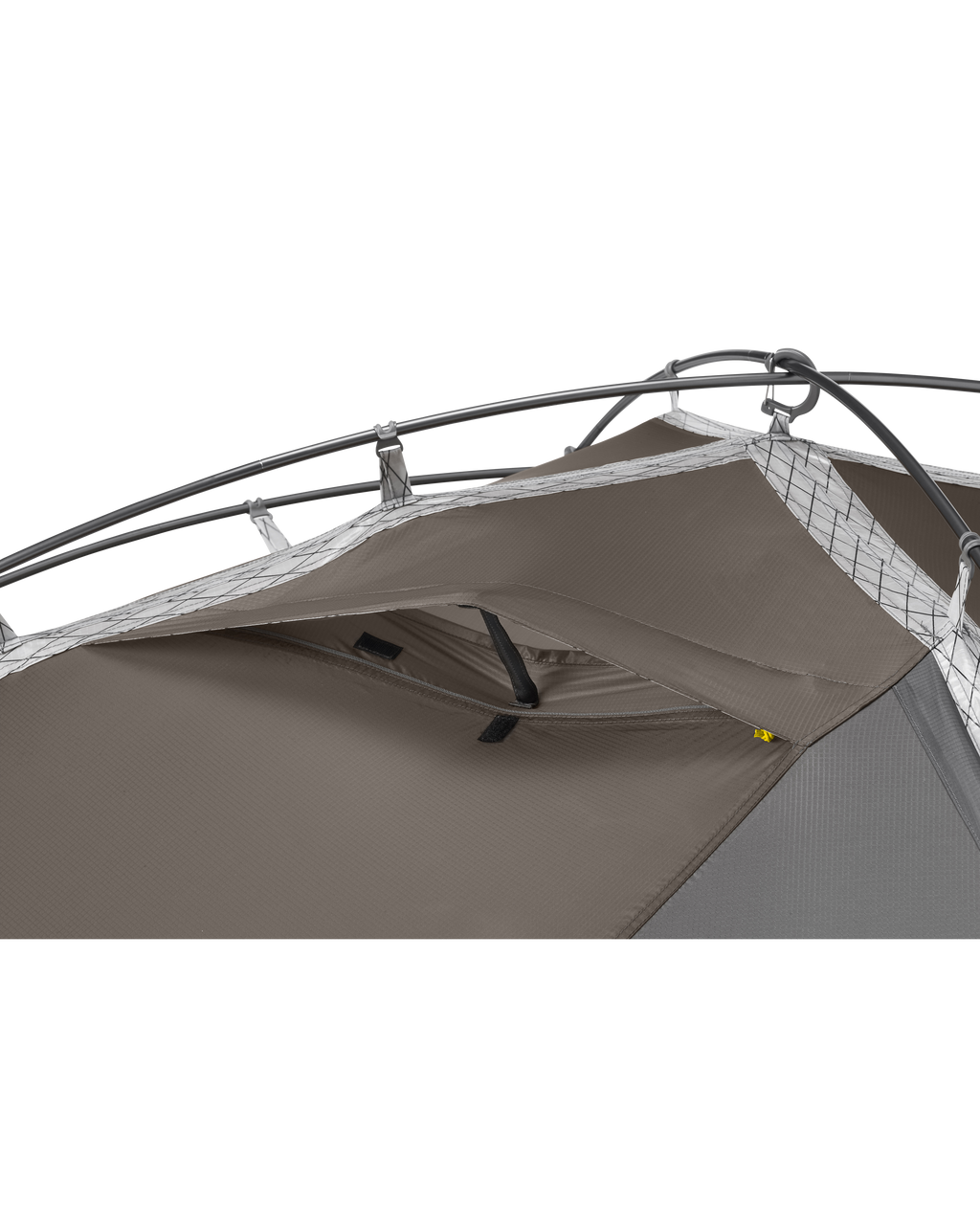 Side of Storm Star Two Person Tent in Major Brown Color Highlighting Adjustable Vents