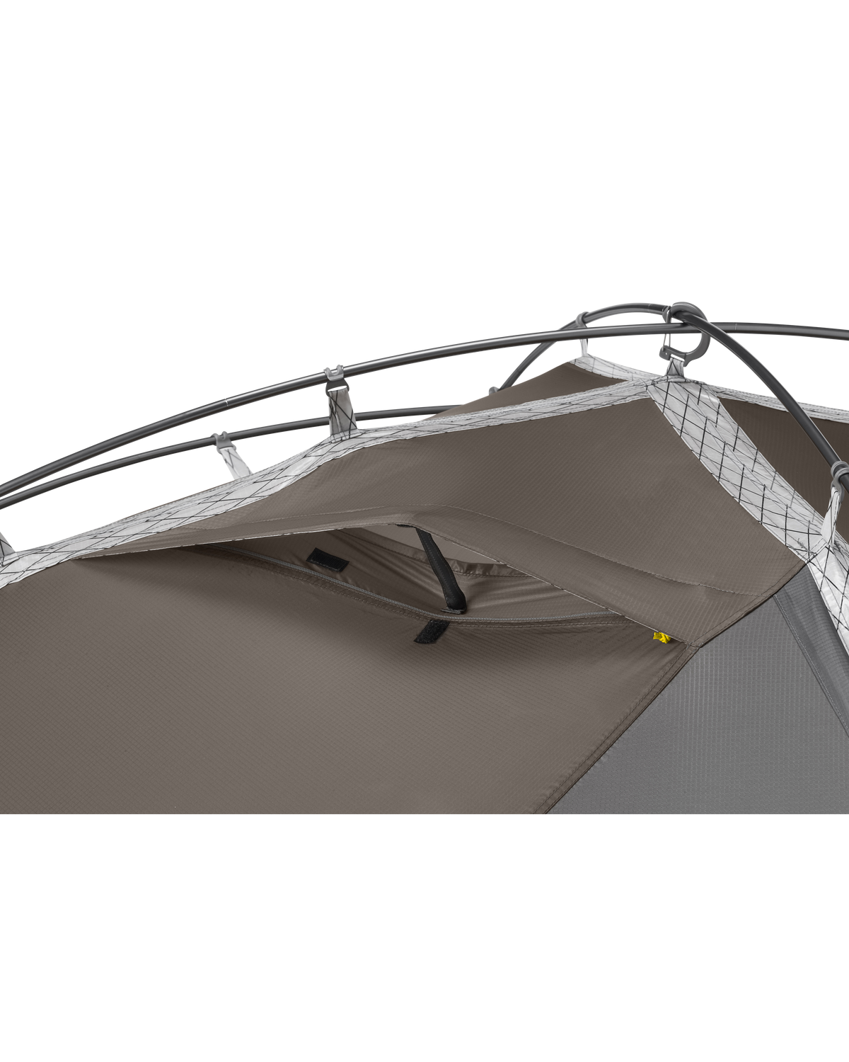 Side of Storm Star Two Person Tent in Major Brown Color Highlighting Adjustable Vents