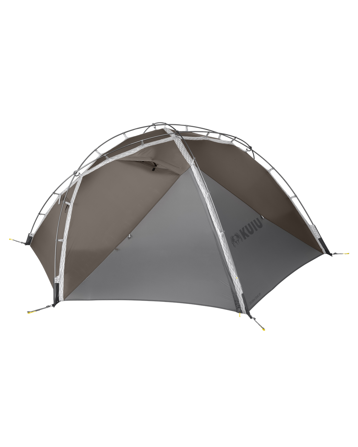 Back of Pitched Storm Star 2 Person Tent in Major Brown