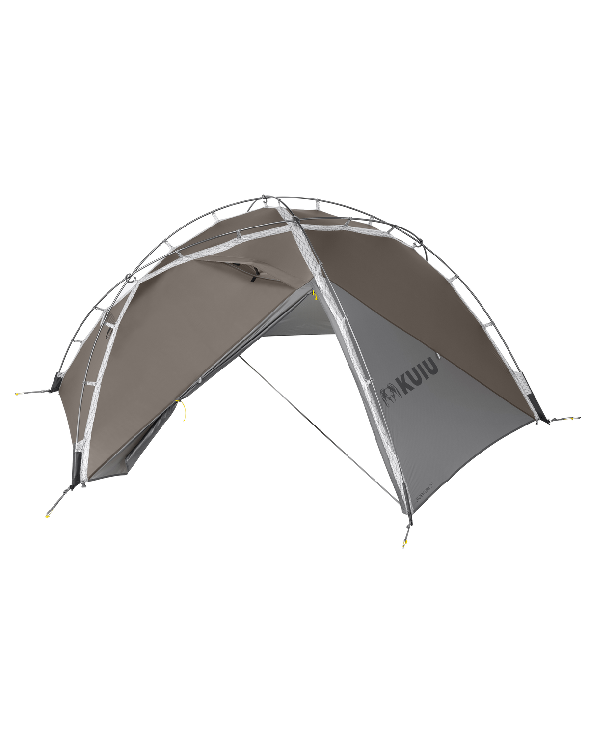 Front of Storm Star Two Person Tent in Major Brown Color Highlighting Freestanding Outer Fly