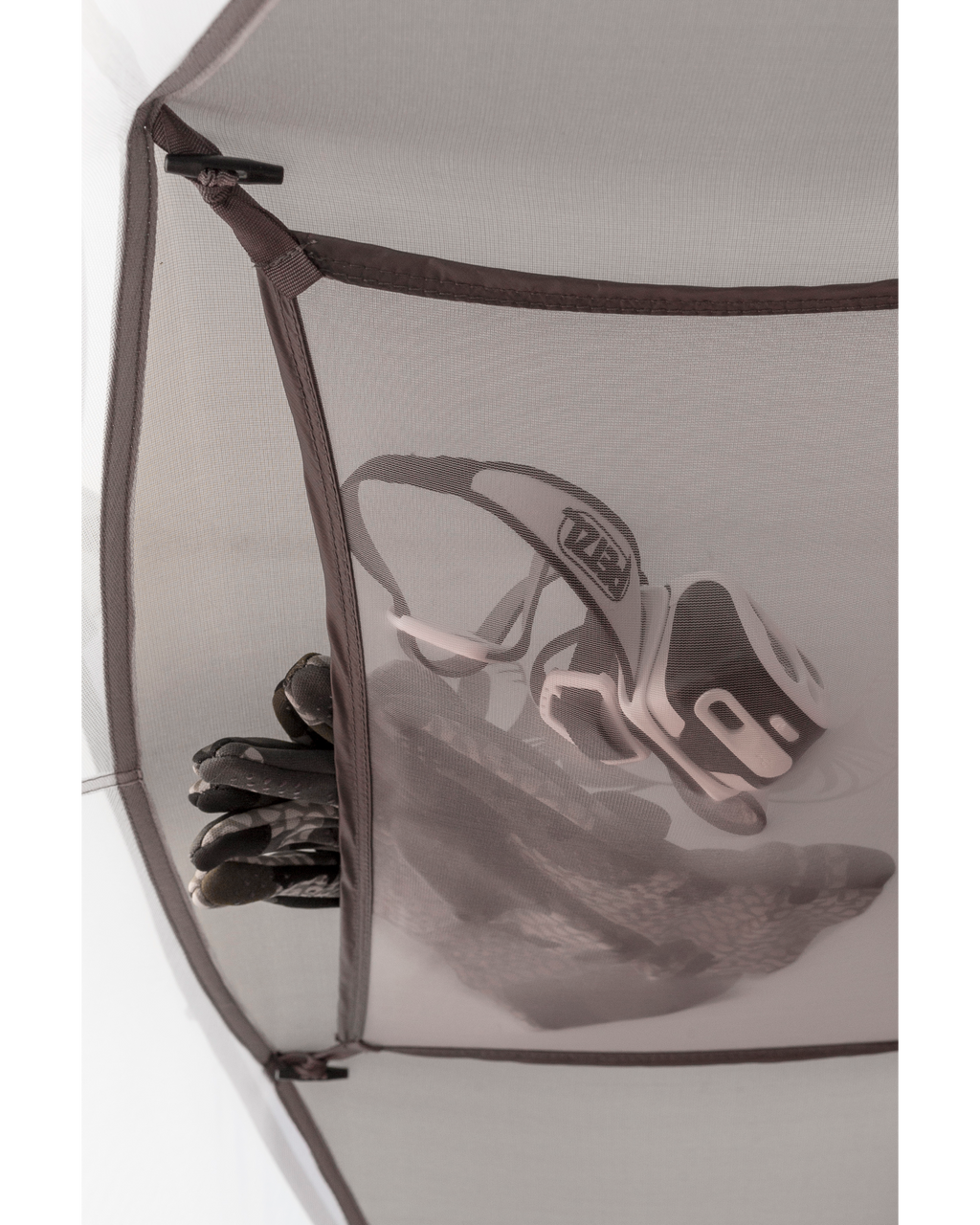 Interior View from Inside Tent Highlighting Optional Two Person Tent Gear Loft in Gunmetal Grey Color