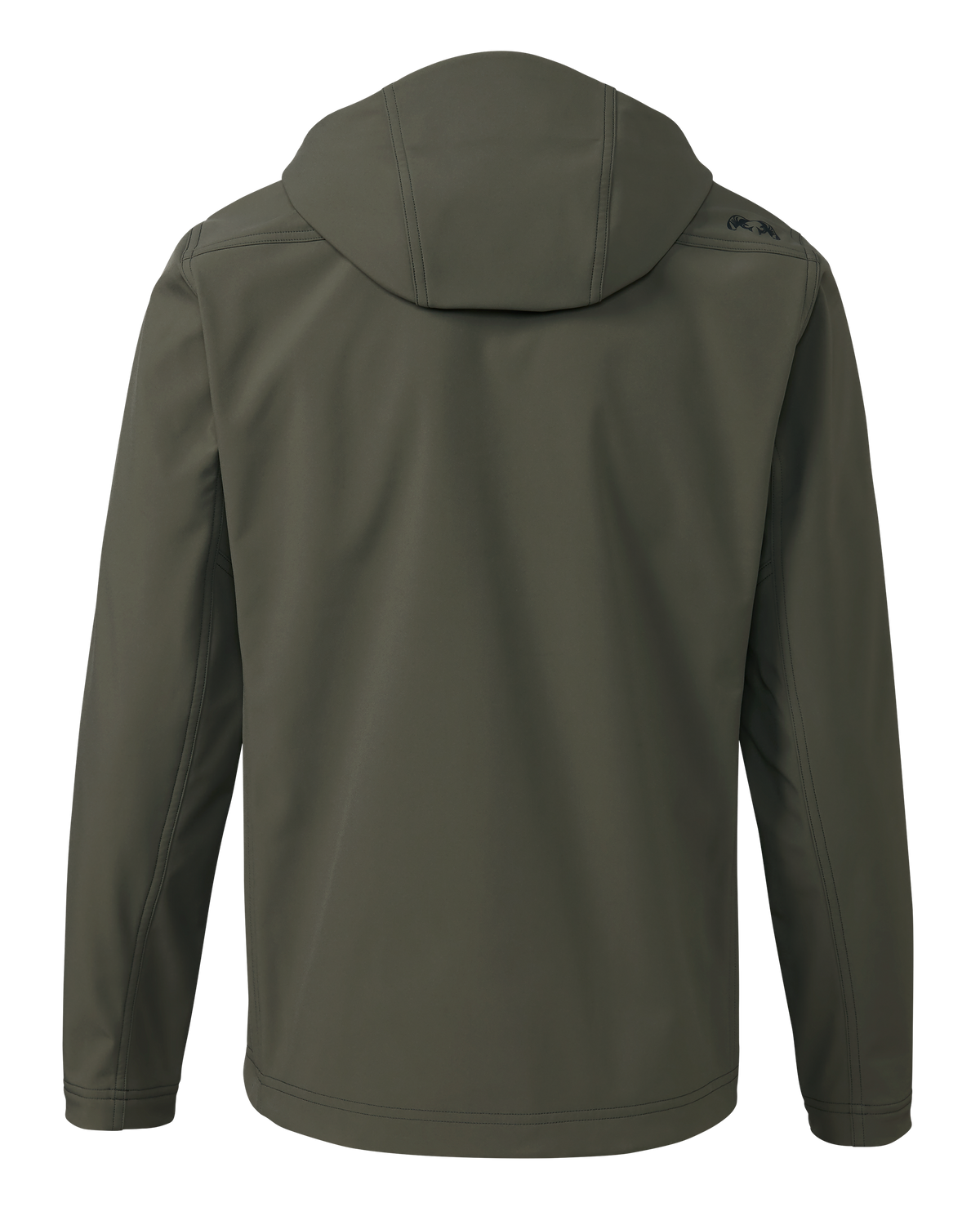 Back of Alpine Hooded Jacket in Ash Brown