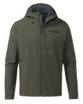 Front of Alpine Hooded Jacket in Ash Brown