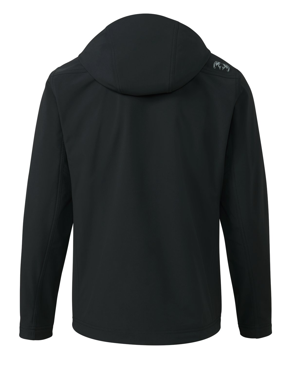 Back of Alpine Hooded Jacket in Black