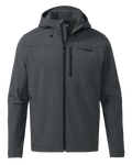 Front of Alpine Hooded Jacket in Gunmetal Grey