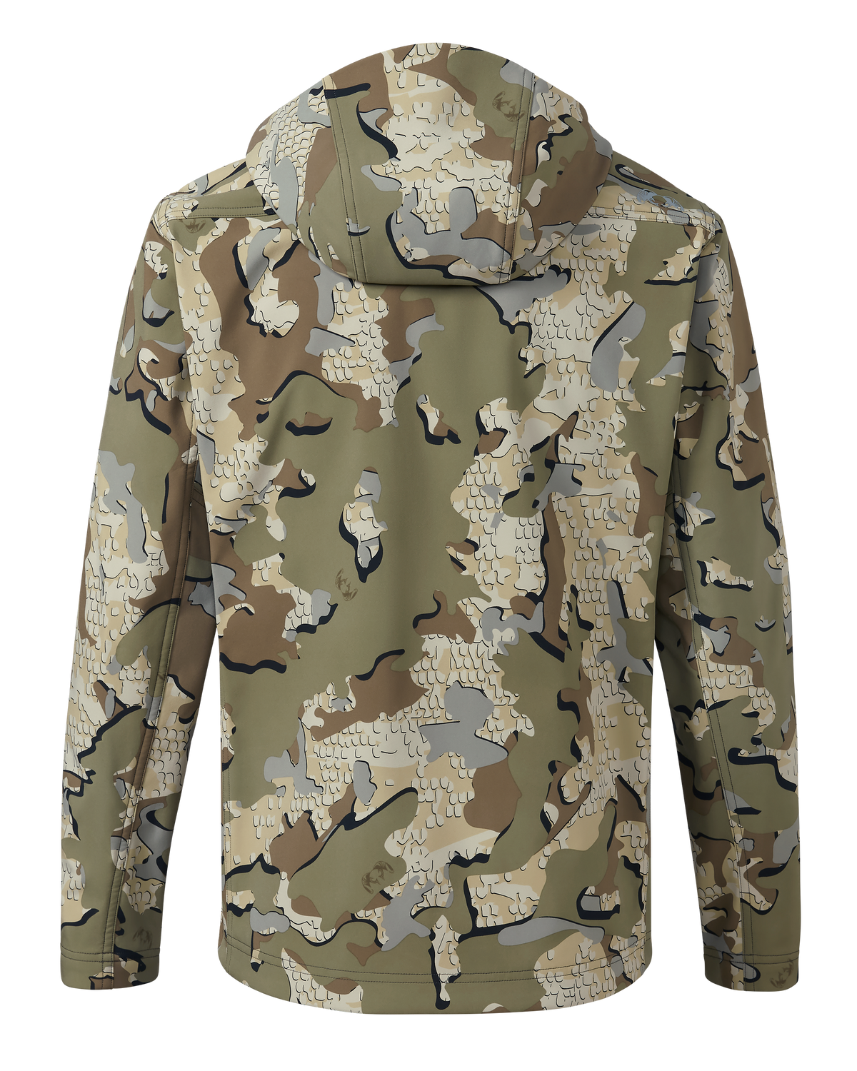 Back of Alpine Hooded Jacket in Valo Camouflage