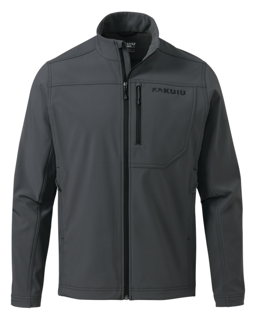 Front of Alpine Jacket in Gunmetal Grey