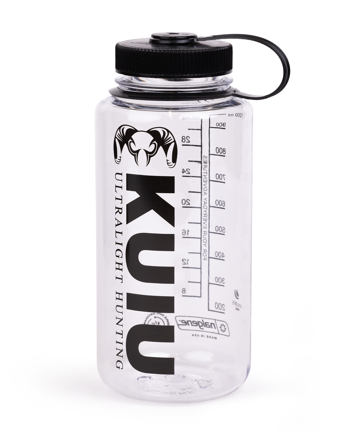 Front of KUIU 32 oz Wide Mouth Bottle in Clear Color