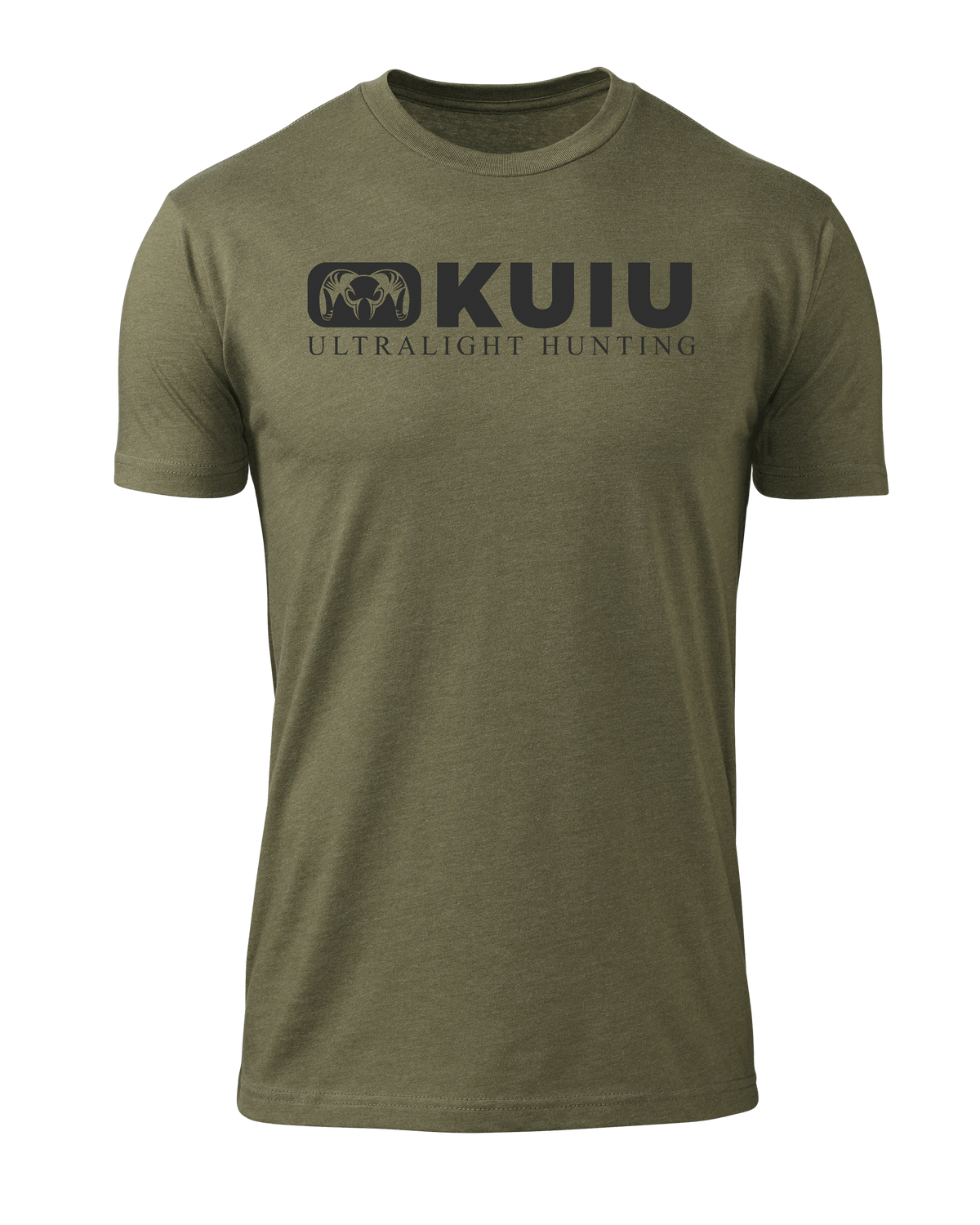 Front of KUIU Block Logo T-Shirt in Military Green