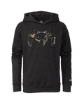 Front of Youth Camo Big Ram Hoodie in Charcoal with Vias Camouflage Logo