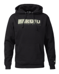 Front of KUIU Distressed Logo Hoodie in Black