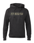 Front of KUIU Distressed Logo Hoodie in Charcoal Grey