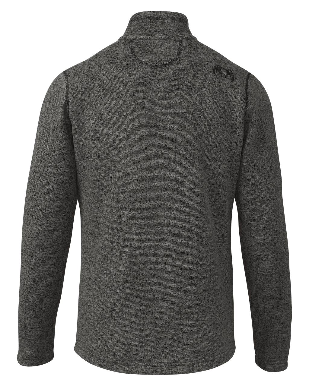 Back of Base Camp Pullover Sweater in Heather Grey