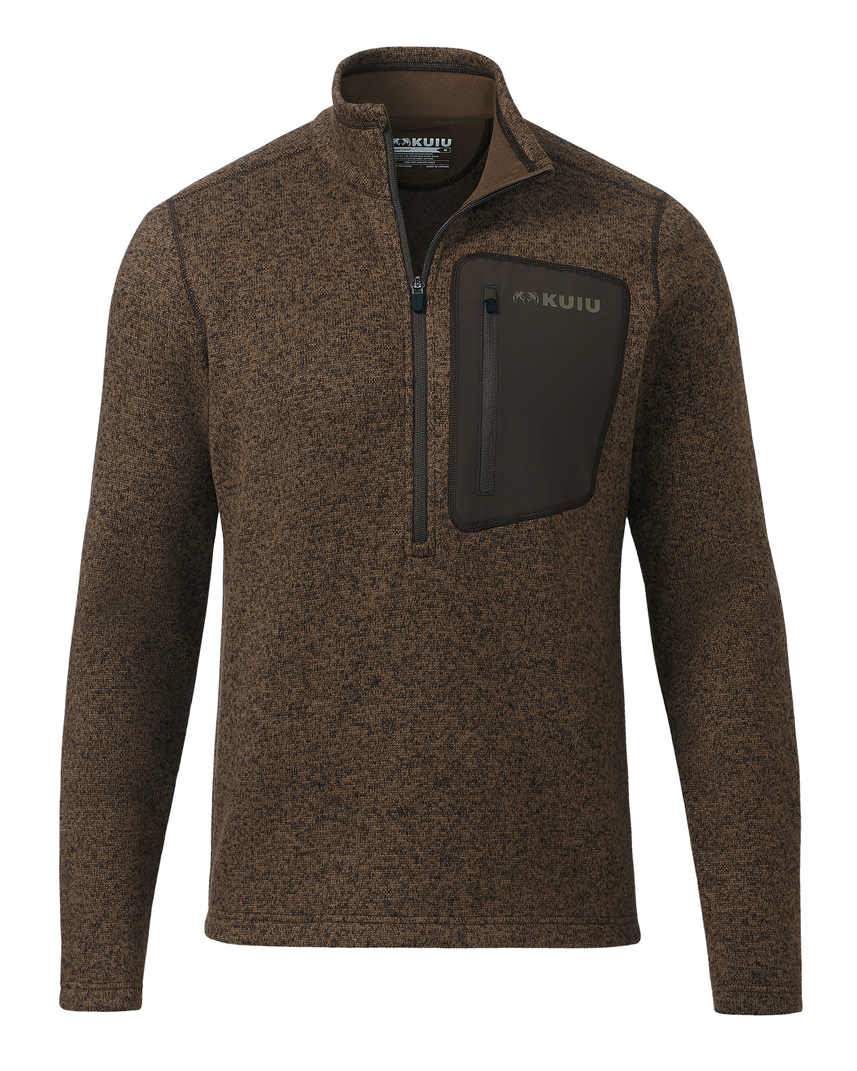 Front of Base Camp Pullover Sweater in Grizzly Brown Heather
