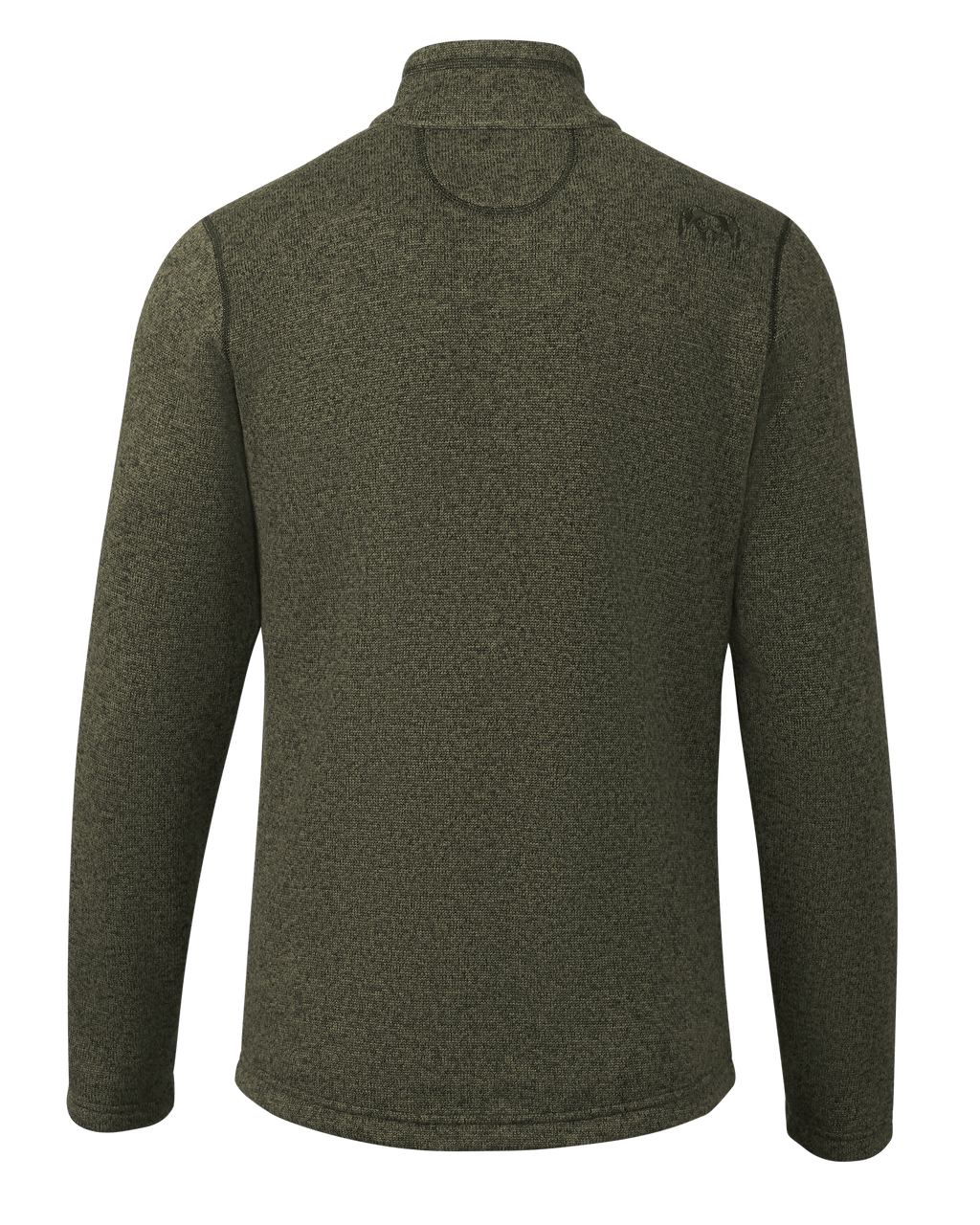 Back of Base Camp Pullover Sweater in Olive Heather