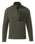 Front of Base Camp Pullover Sweater in Olive Heather Green