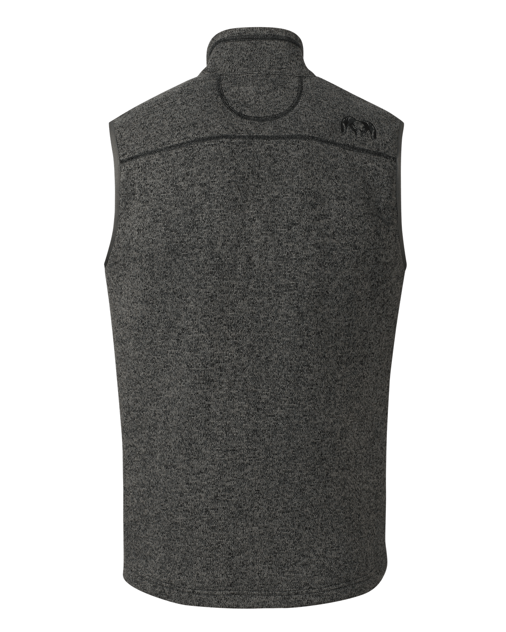Back of Base Camp Sweater Vest in Charcoal Heather Grey