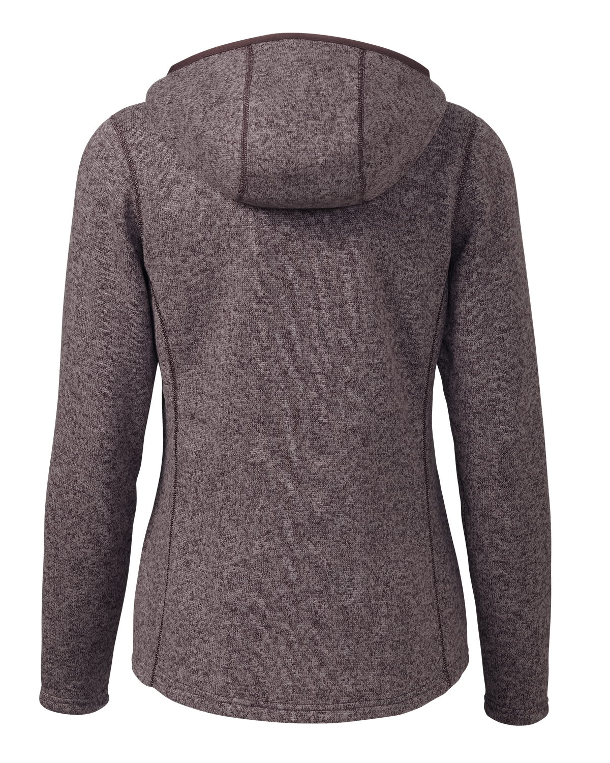Back of Women's Base Camp Hooded Sweater in Dusk Heather