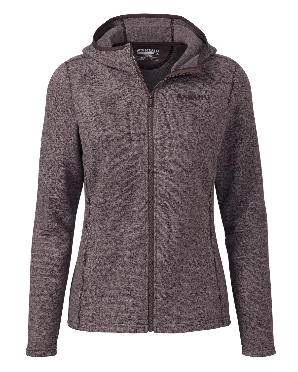 Front of Women's Base Camp Hooded Sweater in Dusk Heather