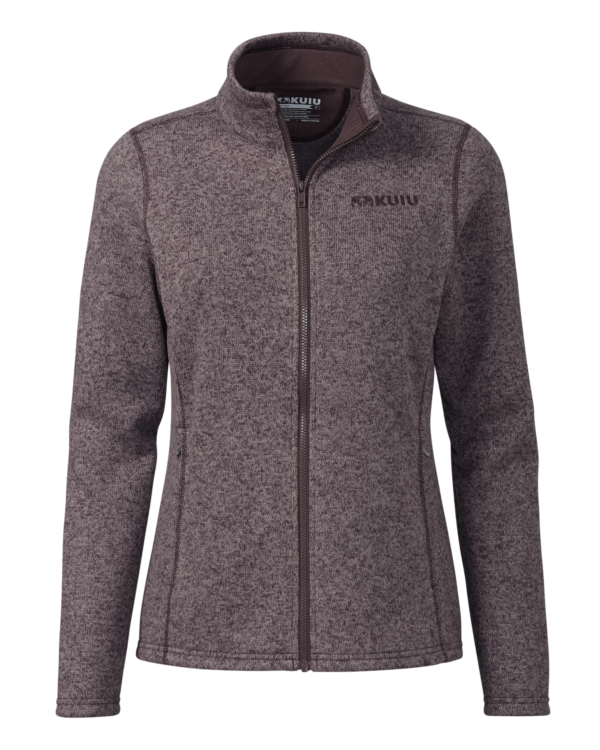 Front of Women's Base Camp Full Zip Sweater in Dusk Purple Heather