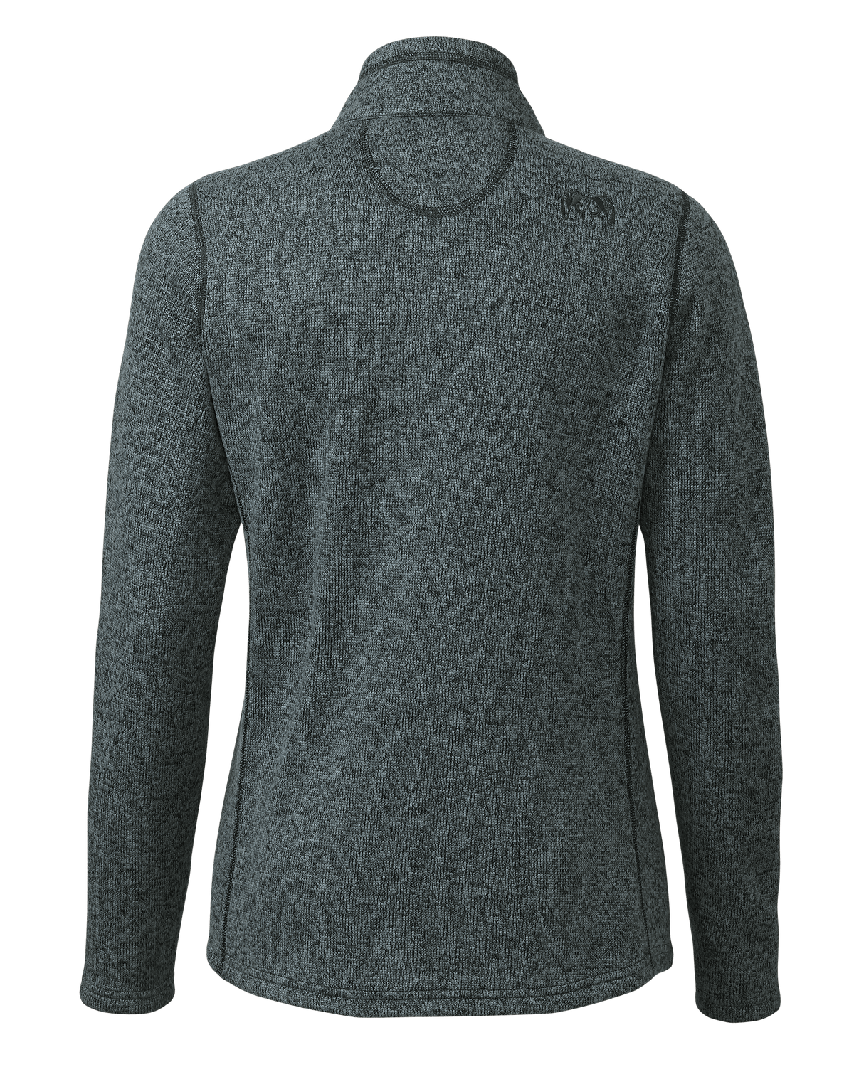 Back  of Women's Base Camp Pullover Sweater in Tempest Heather Green