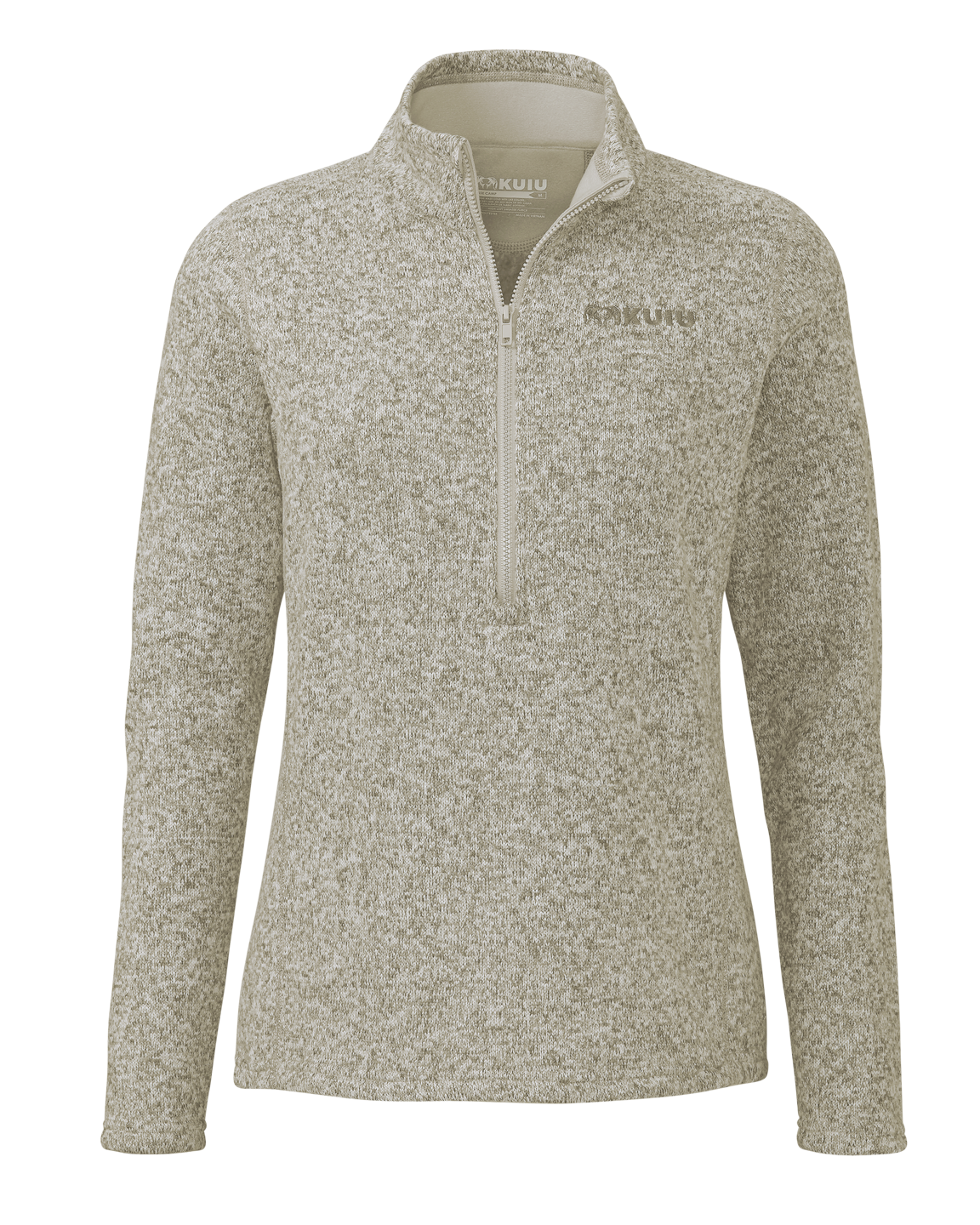 Front of Women's Base Camp Pullover Sweater in Woodsmoke Heather