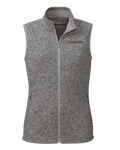 Front of Womens Base Camp Sweater Vest in Snow White Heather Grey