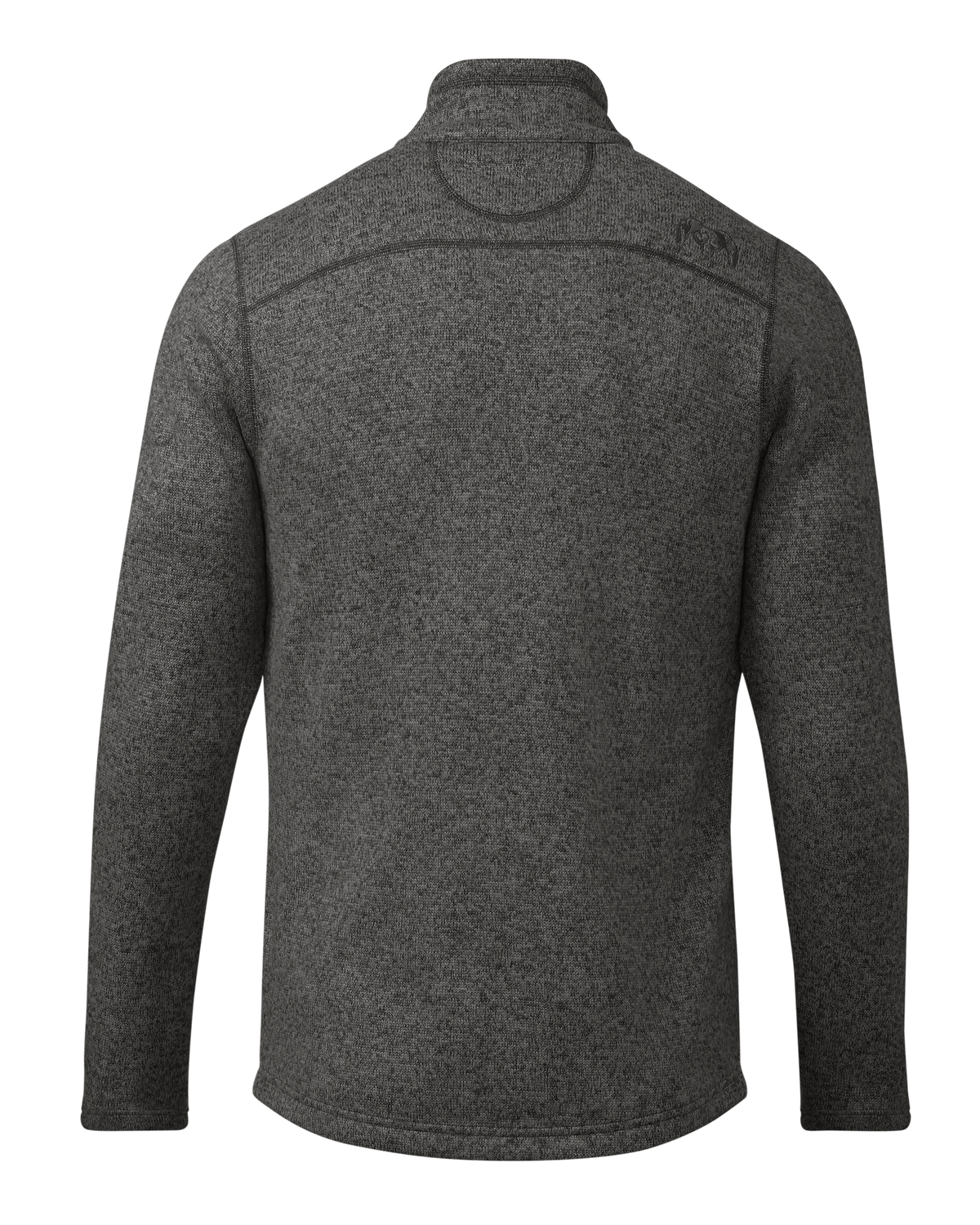 Back of Base Camp Full Zip Sweater in Charcoal Heather Grey