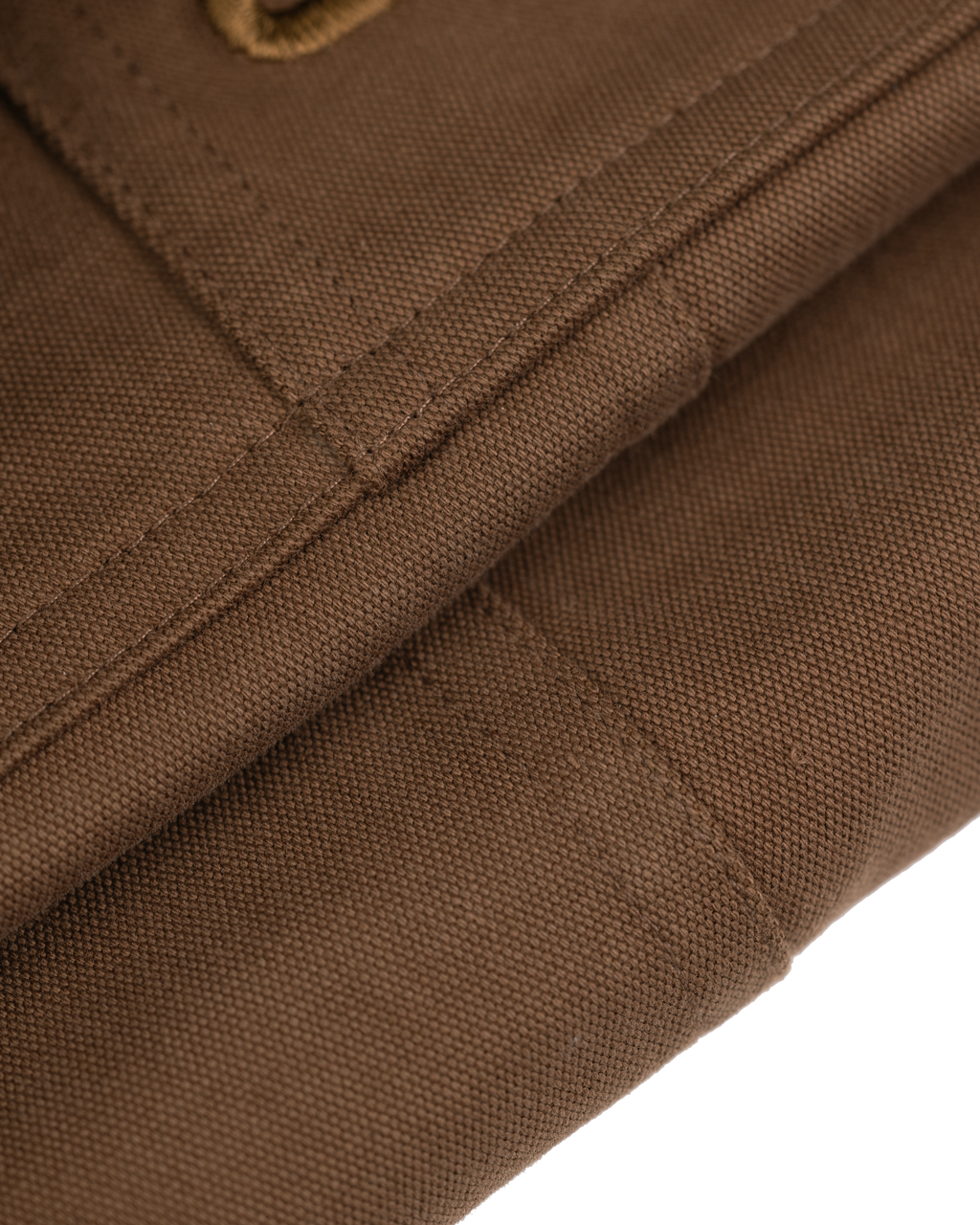 Detail of Brawley Pant in Saddle Brown, Toray® 4-way Stretch Canvas fabric, showcasing fabric texture and seam