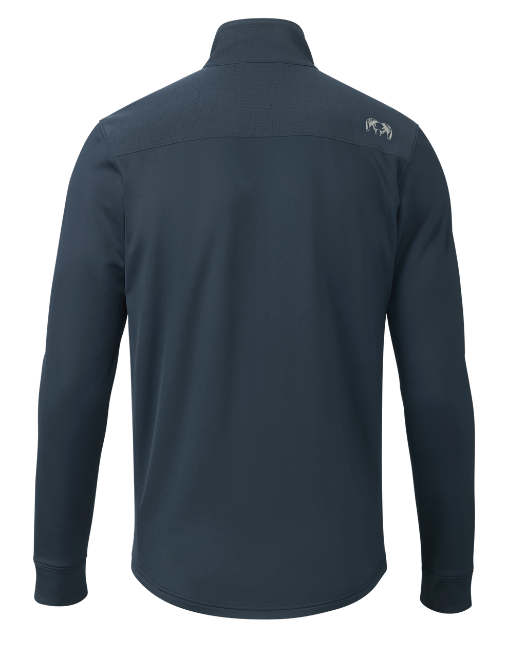Back of Bicomp Jacket in Steel Blue