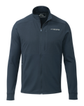Front of Bicomp Jacket in Steel Blue