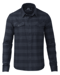 Front of Field Flannel Shirt in Steel Blue Buffalo Check