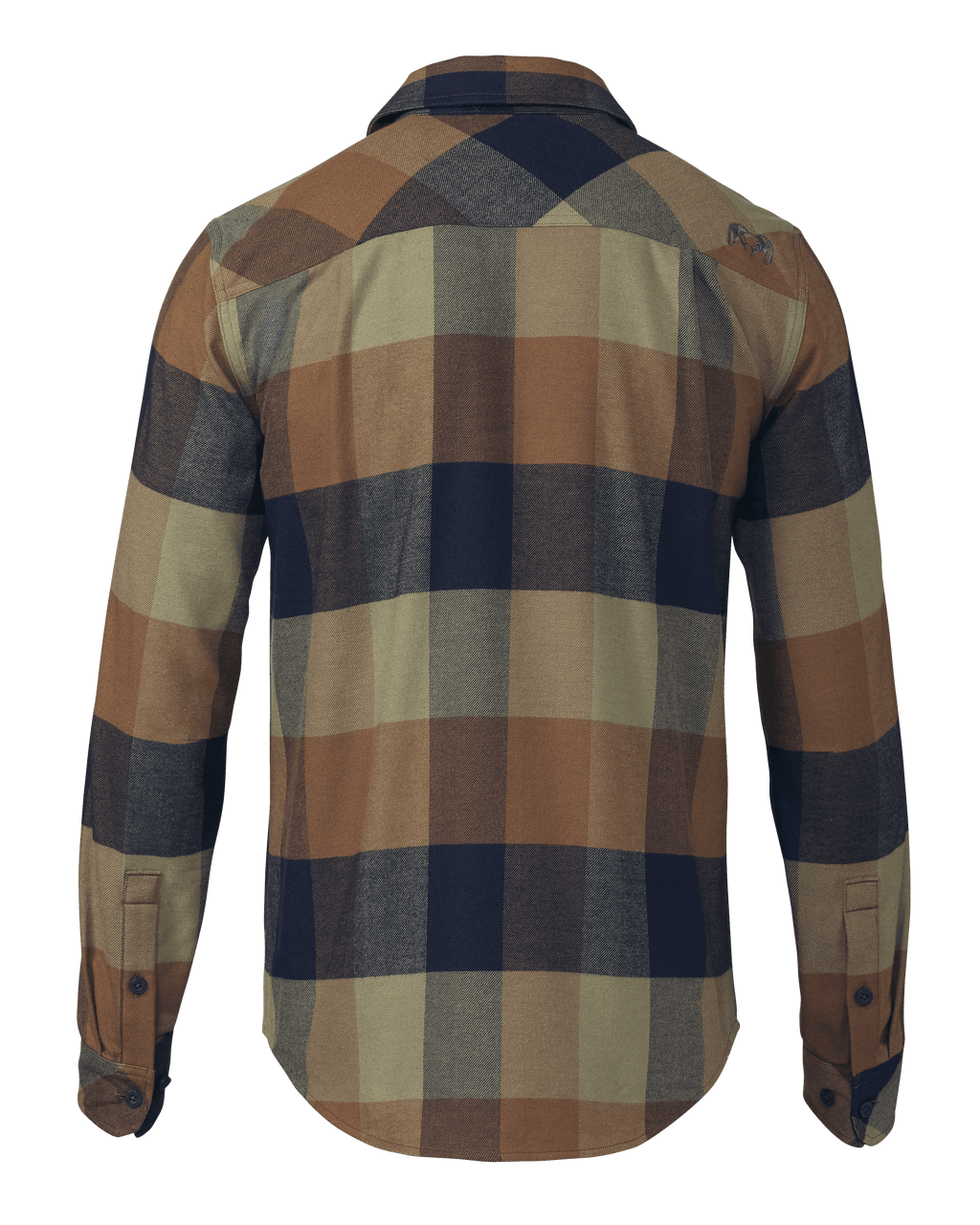 Back of Field Flannel Shirt in Valo Camouflage Plaid