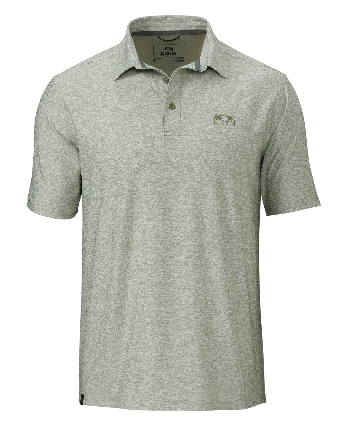 15027 KUIU Performance Polo in Heather Buckbrush Green