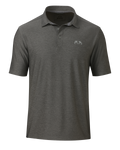 Front of KUIU Performance Polo in Heather Stone Grey
