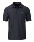 Front of KUIU Performance Polo in Heather Steel Blue