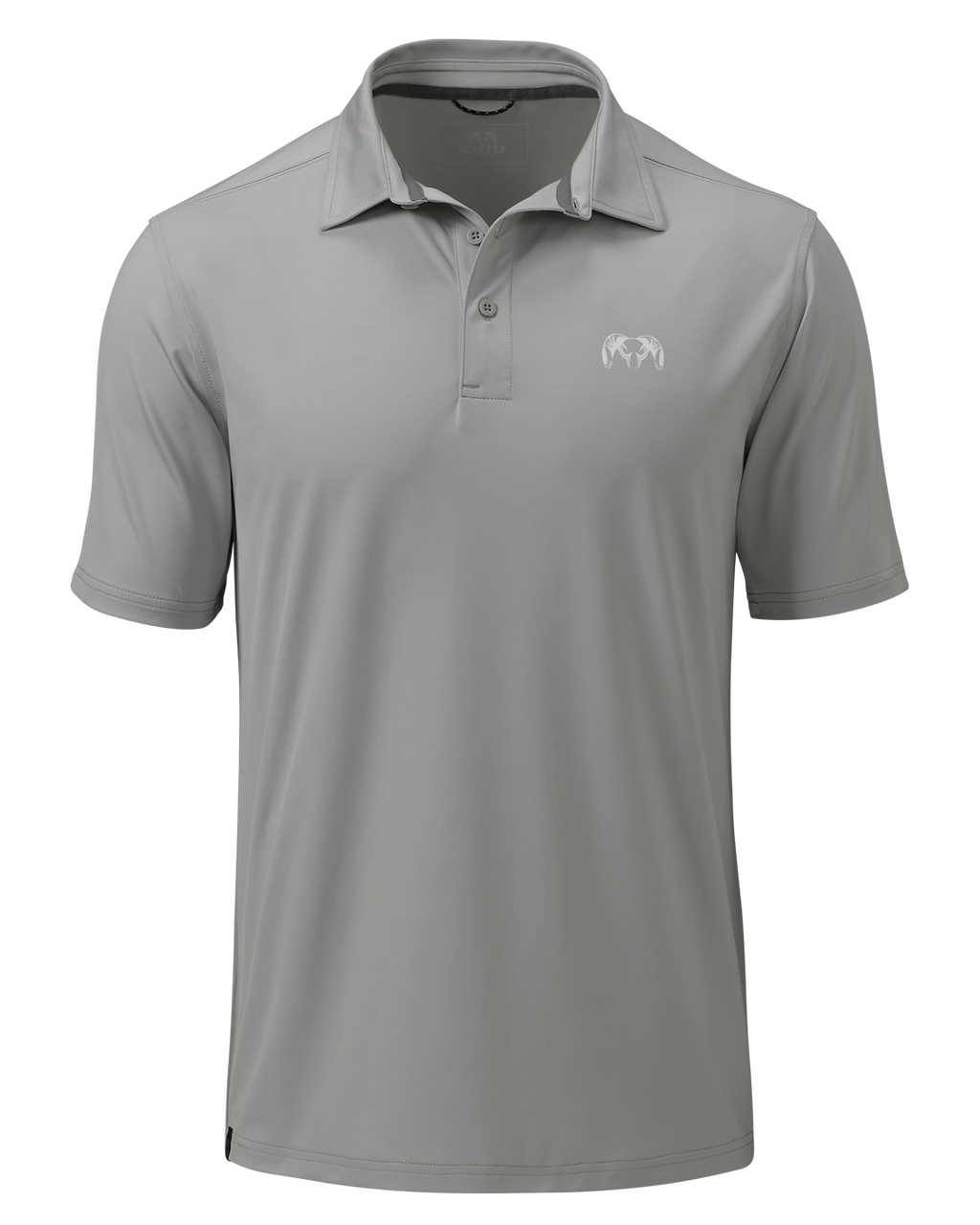 Front of KUIU Performance Polo in Talus Grey
