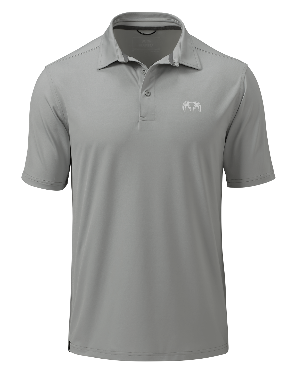 Front of KUIU Performance Polo in Talus Grey
