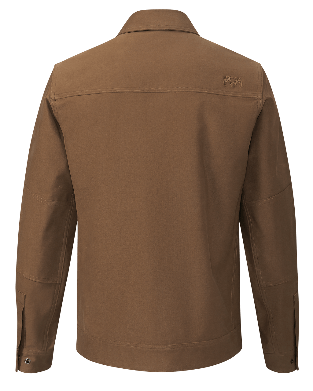 Back of Brawley Canvas Jacket in Saddle Brown