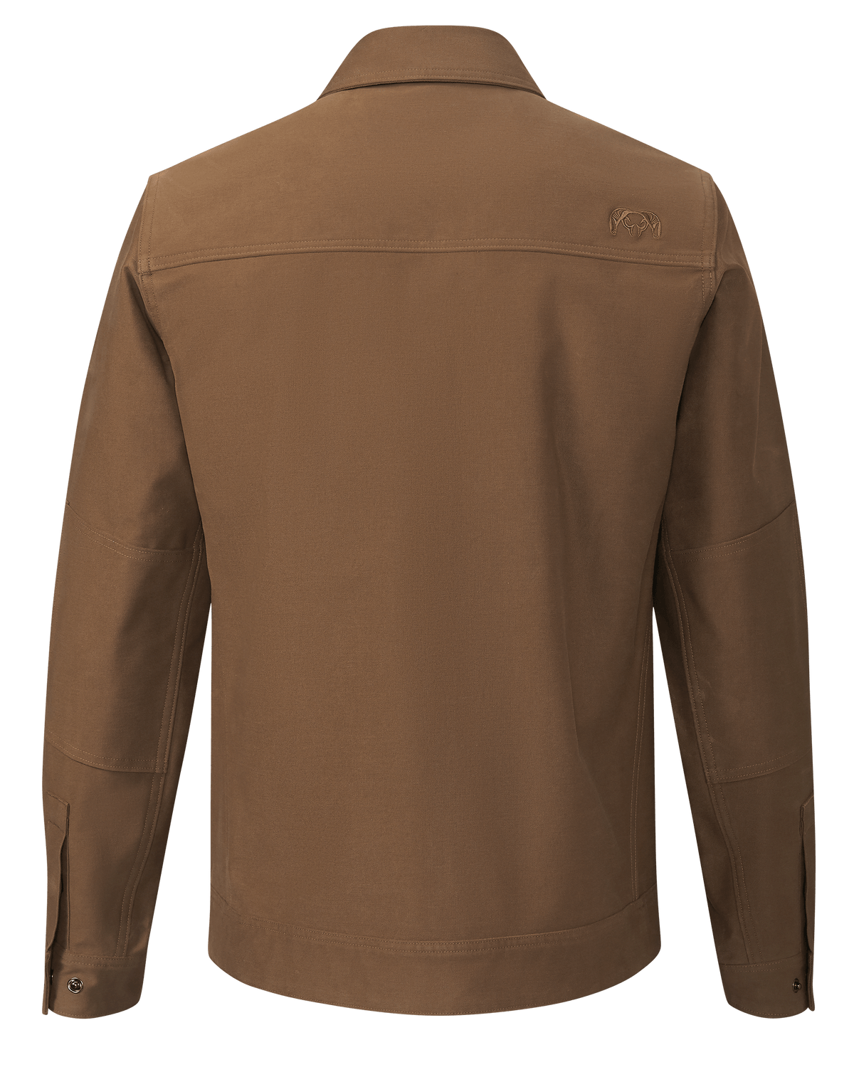 Back of Brawley Canvas Jacket in Saddle Brown
