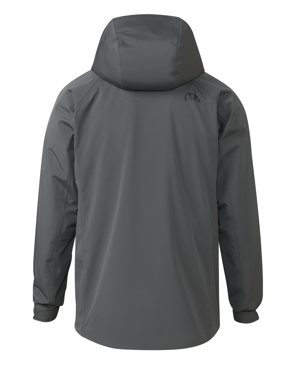 Back of Northridge Rain Jacket in Gunmetal Grey