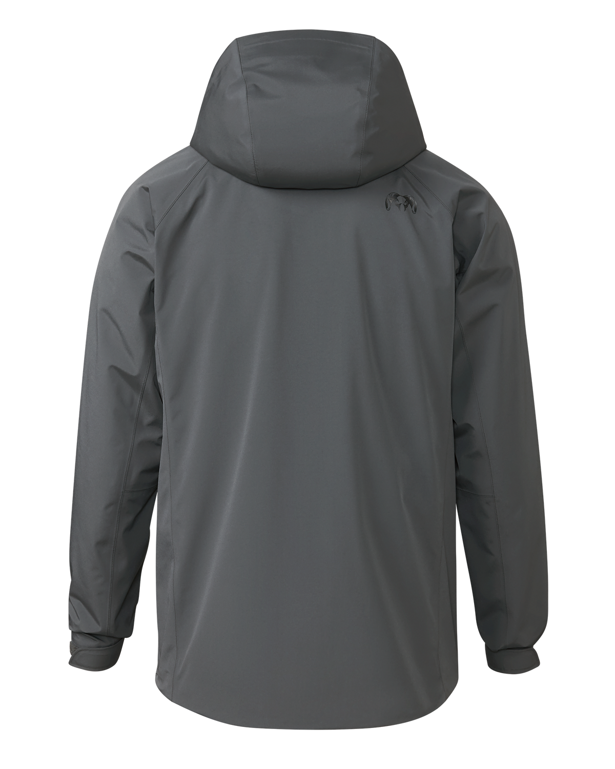 Back of Northridge Rain Jacket in Gunmetal Grey