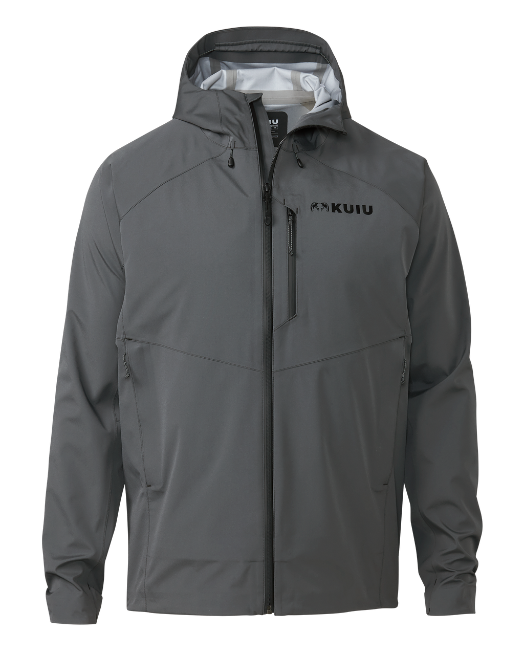 Front of Northridge Rain Jacket in Gunmetal Grey