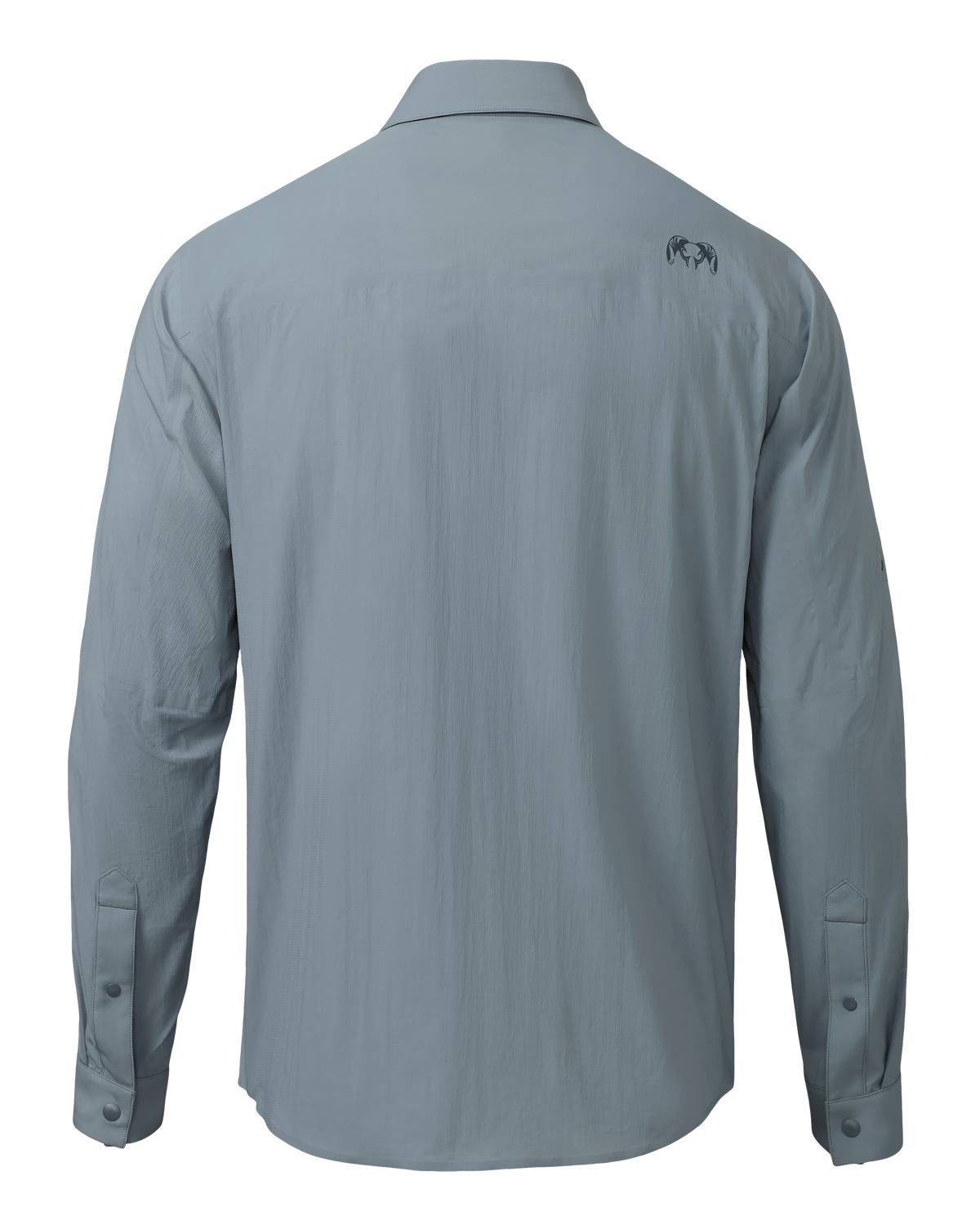 Back of Salton Long Sleeve Shirt in Slate Grey